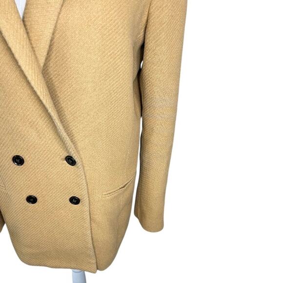 Banana Republic camel double breasted wool coat classic preppy academia neutral - Picture 5 of 12
